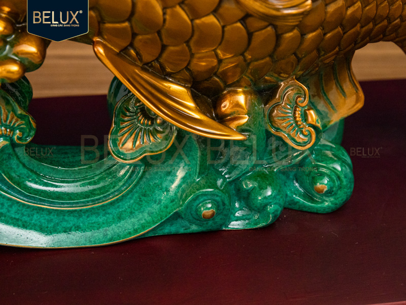 Tượng Cá Rồng bằng đồng decor 36x15x19.5cm